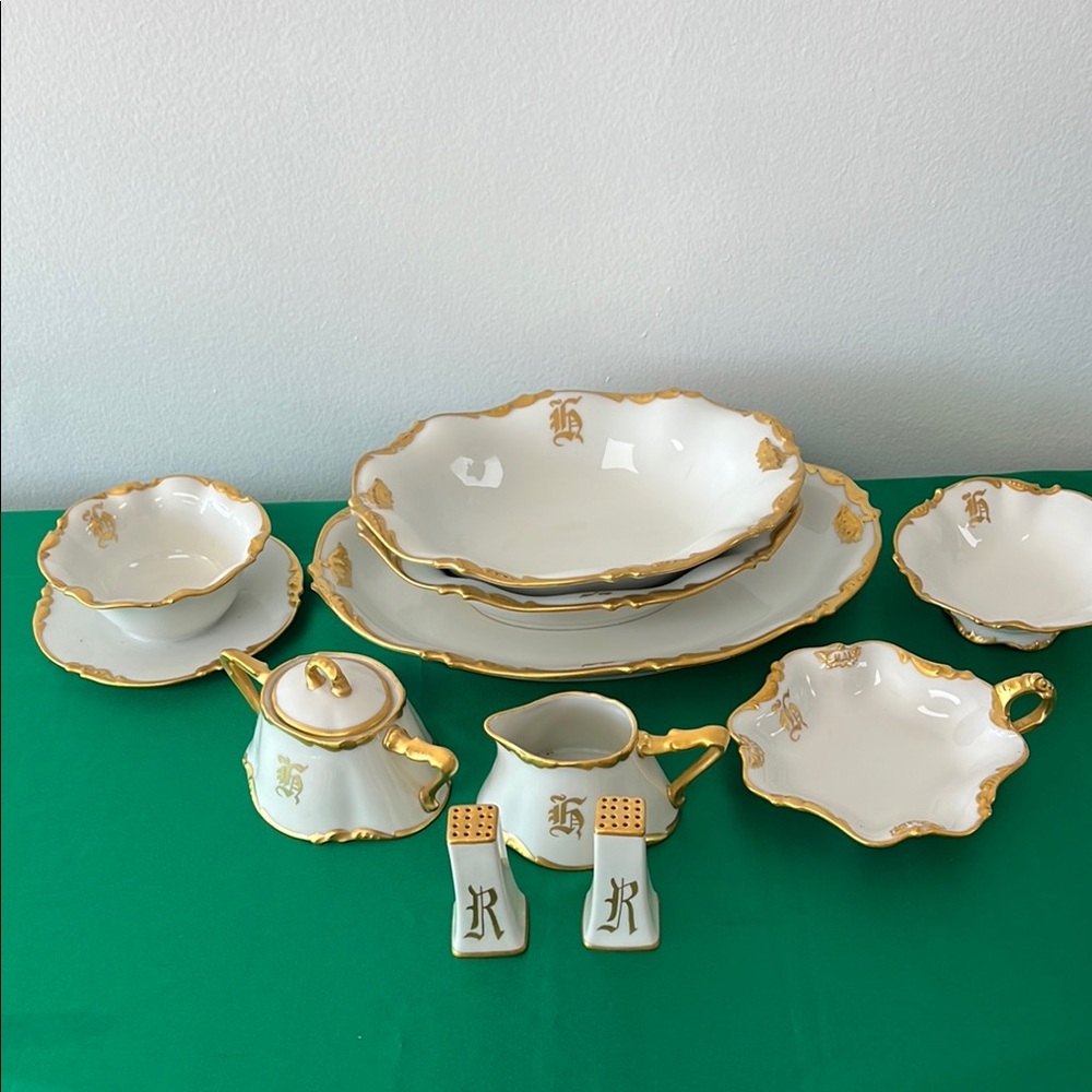 Elegant Gold-Trimmed Porcelain Dining Set